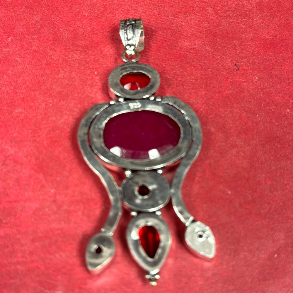 Ruby & Garnet Silver Pendant - image 6